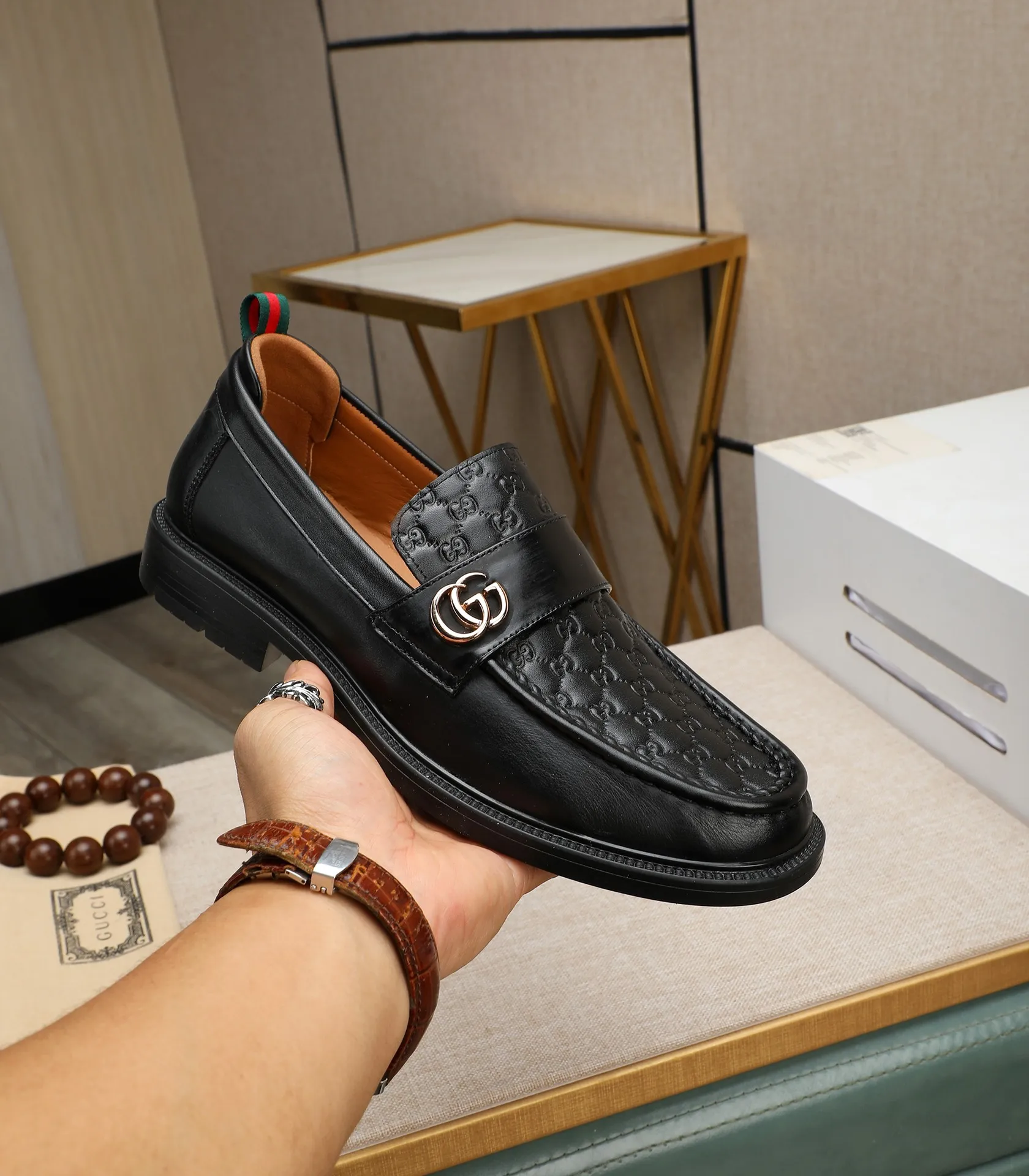 Men's men's shoes💰500📛📛Original (water-dyed cow lining) Gucci GUCCI official website formal shoes🌀 Italian🇮🇹imported cowhide➕top imported water-dyed cowhide lining💋Finely handmade original bottom, the real thing looks better when photographed in person Standard size 38-44